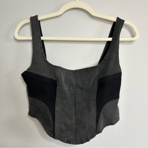 PrettyLittleThing Charcoal Black Shapewear Corset Tank Top Women’s Size 4 - Picture 3 of 7